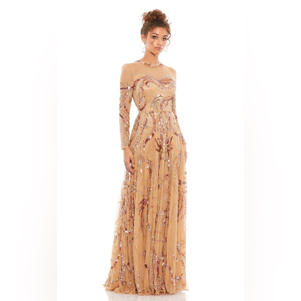 MAC DUGGAL 5217 DRESS Nude - Picture 2 of 10